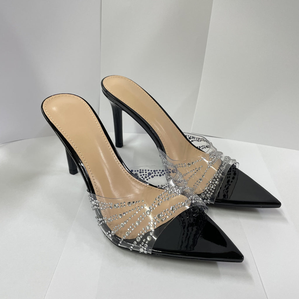 Women's Summer 2026 Pointed-Toe Transparent Single-Strap Stilettos